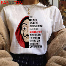 Load image into Gallery viewer, Neue Geld Heist Coole T-shirt Männer La Casa De Papel Harajuku T-shirt Haus von Papier Grafik T-shirt Bella Ciao Hüfte hop Top Tees Männlichen
