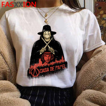 Load image into Gallery viewer, Neue Geld Heist Coole T-shirt Männer La Casa De Papel Harajuku T-shirt Haus von Papier Grafik T-shirt Bella Ciao Hüfte hop Top Tees Männlichen