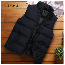 Load image into Gallery viewer, DIMUSI Mens Jacket Sleeveless Vest Winter Fashion Male Cotton-Padded Vest Coats Men Stand Collar Thicken Waistcoats Clothing 5XL
