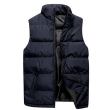 Load image into Gallery viewer, DIMUSI Mens Jacket Sleeveless Vest Winter Fashion Male Cotton-Padded Vest Coats Men Stand Collar Thicken Waistcoats Clothing 5XL
