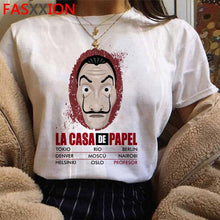 Load image into Gallery viewer, Neue Geld Heist Coole T-shirt Männer La Casa De Papel Harajuku T-shirt Haus von Papier Grafik T-shirt Bella Ciao Hüfte hop Top Tees Männlichen
